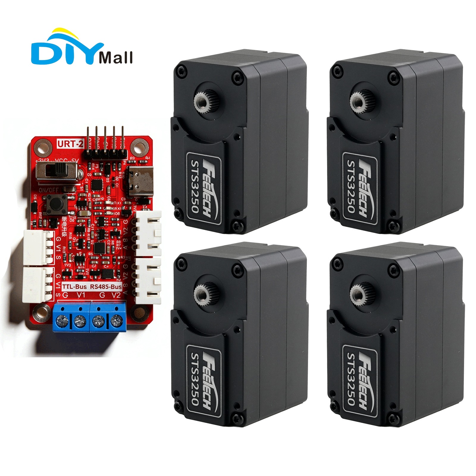 Robot Arm Motor - มอเตอร์ไร้แกน Feetech STS3250 12V 50KG พร้อมเอนโค้ดเดอร์แม่เหล็ก
