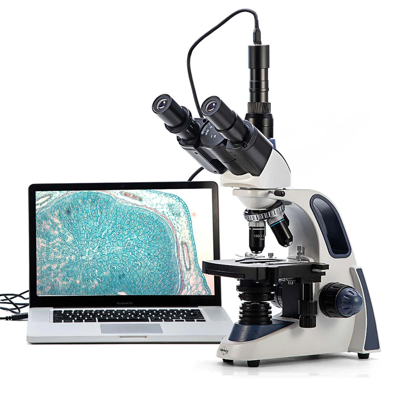 Microscope Compound 40X - กล้องจุลทรรศน์แบบสามตา SWIFT SW380T, กำลังขยาย 40X-2500X พร้อมกล้อง