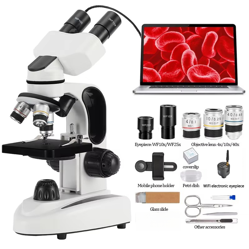 กล้องจุลทรรศน์แบบสองตา ขยายได้ - Microscope Compound 40X บทวิจารณ์และราคา